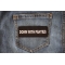 Down with Panties Patch Down with Panties Naughty Iron on Patch shown on jeans