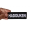 Hadouken Patch Hadouken Funny Iron on Patch shown on hand for size comparison