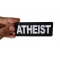 Atheist Patch Atheist Patch shown on hand for size comparison