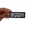 Artificial Stupidity Patch Artificial Stupidity Funny Iron on Patch shown on hand for size comparison