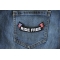 Ride Free Small Rocker Patch Ride Free Patch shown on jeans