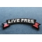 Live Free Flag Rocker Patch Live Free Patch diagonal view
