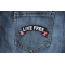 Live Free Flag Rocker Patch Live Free Patch shown on jeans