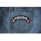 Airborne Small Flag Rocker Patch Airborne Patch shown on jeans