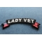 Lady Vet Small Flag Rocker Patch Lady Vet Small Flag Rocker Patch diagonal view