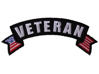 Veteran Upper Rocker with US Flag Small Patch