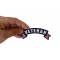 Veteran Upper Rocker with US Flag Small Patch Upper Back Veteran Patch with American Flags, Military Vet Patches shown on hand for size comparison