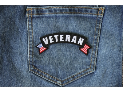 Veteran Upper Rocker with US Flag Small Patch