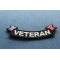 Veteran Lower Rocker with US Flag Small Patch Veteran Back Patch with American Flag diagonal view