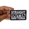 Straight Outta Daytona Patch, Biker Sayings shown on hand for size comparison