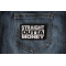 Straight Outta Money Funny Iron on Patch shown on jeans