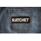 Ratchet Novelty Iron on Patch shown on jeans