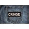 Cringe Patch Cringe Funny Iron on Patch shown on jeans