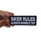 Biker Rules Always Double Tap Patch Biker Rules Always Double Tap Patch, Biker Saying Patches shown on hand for size comparison
