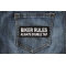 Biker Rules Always Double Tap Patch Biker Rules Always Double Tap Patch shown on jeans