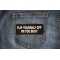 Flip Yourself Off I'm too Busy Funny Iron on Patch shown on jeans