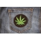 Cannabis Leaf Patch Cannabis Leaf Novelty Iron on Patch shown on jeans