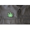 Pot Leaf Patch Pot Leaf Patch - 3x3 inch - Embroidered Iron on Patch shown on leather vest