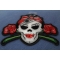 Rockabilly Lady Skull Patch Lady Skull and Roses Patch diagonal view