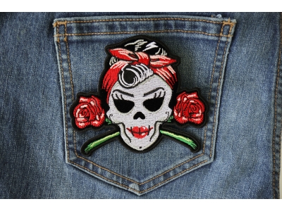 Rockabilly Lady Skull Patch