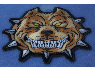 Pit Bull Spike Collar Iron on Patch