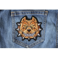 Pit Bull Spike Collar Iron on Patch