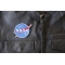 NASA logo Patch NASA logo Patch - 3.5x3 inch - Embroidered Iron on Patch shown on leather vest