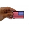 Reversed American Flag with Black Borders Patch Reversed American Flag with Black Borders Patch shown on hand for size comparison