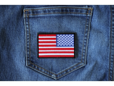 Reversed American Flag with Black Borders Patch