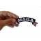 MAGA US Flag Rocker Patch MAGA Patch, Trump Patches shown on hand for size comparison