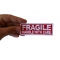 Fragile Handle with Care Patch Fragile Handle with Care Funny Iron on Patch shown on hand for size comparison