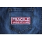 Fragile Handle with Care Patch Fragile Handle with Care Funny Iron on Patch shown on jeans