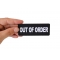Out Of Order Patch Out Of Order Patch, Funny Saying Patches, Sew or Iron on Patch shown on hand for size comparison
