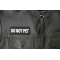 Do Not Pet Patch - 4x1.5 inch - Embroidered Iron on Patch shown on leather vest