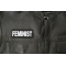 Feminist Patch - 4x1.5 inch - Embroidered Iron on Patch shown on leather vest