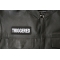 Triggered Patch Triggered Patch - 4x1.5 inch - Embroidered Iron on Patch shown on leather vest