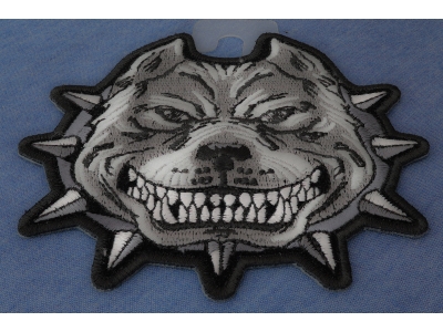 Gray Pitbull Dog Small Patch