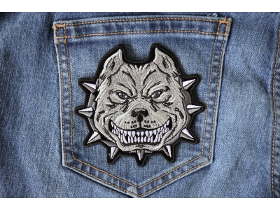 Gray Pitbull Dog Small Patch