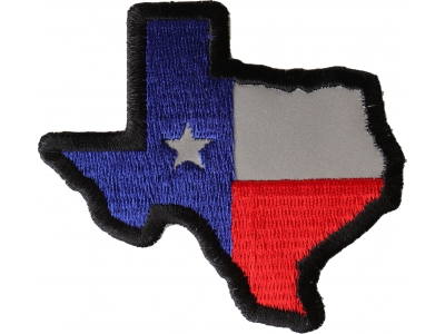 Reflective Texas Map Flag Patch