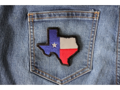 Reflective Texas Map Flag Patch