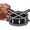 Drum and Sticks Music Band Patch Drum and Sticks Music Band Iron on Novelty Patch shown on hand for size comparison