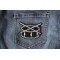 Drum and Sticks Music Band Patch Drum and Sticks Music Band Iron on Novelty Patch shown on jeans