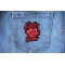 Lady Rider Red Rose Patch Lady Rider Red Rose Patch shown on jeans