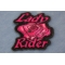 Lady Rider Pink Rose Patch Lady Rider Pink Rose Iron on Biker Patch diagonal view