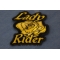 Lady Rider Yellow Rose Patch Lady Rider Yellow Rose Iron on Patch for Lady Bikers diagonal view