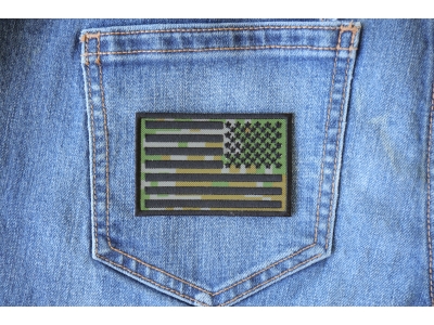 American Flag Reversed Camo Patch