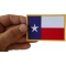 Gold Border Texas Flag Patch Gold Border Texas Flag Patch shown on hand for size comparison