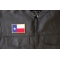 Gold Border Texas Flag Patch Gold Border Texas Flag Patch - 3x2 inch - Embroidered Iron on Patch shown on leather vest