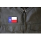 Black Border Texas Flag Patch Black Border Texas Flag Patch - 3x2 inch - Embroidered Iron on Patch shown on leather vest