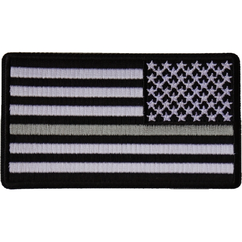 Tattered American Flag Thin Silver Line PVC Patch Corrections for sale online 